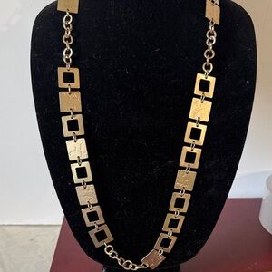 🔥Elegant silver tone, fashion Square Link Necklace